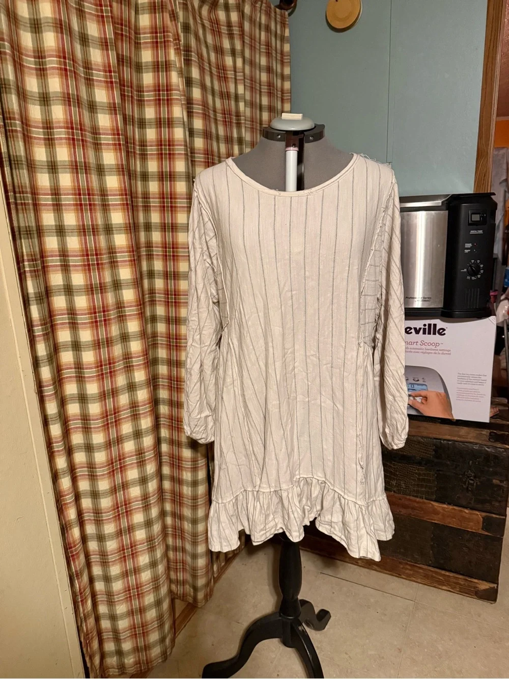 Free People Cream Striped Swim Coverup